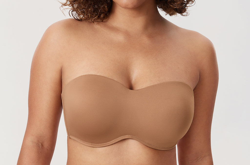 Women's Bandeau Strapless Bra Gravel Beige