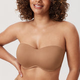 Women's Bandeau Strapless Bra Gravel Beige