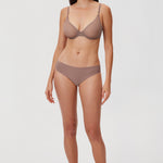 Women's Mesh Plunge Bra Brown Purple