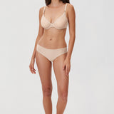Women's Mesh Plunge Bra Beige