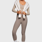 Women's Natrelax V-Neck Long Sleeve Tops Sand