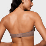 Women's Sheer Mesh Strapless Bra Brown Purple