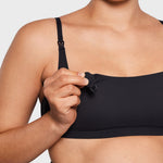 Women's Inbarely® Soft Three Layer Nursing Bralette - Scoop Neck Black @model_info:ES3