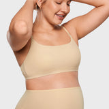 Women's Inbarely® Soft Three Layer Nursing Bralette - Scoop Neck Light Oatmeal @model_info:ES4