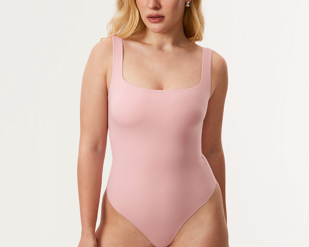 Women's Square Neck Bodysuit Rose Tan