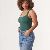 Women's Square Neck Bodysuit Midnight Emerald