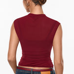 INLYRIC Cosnufy® Sheer Mesh Mock Neck Tank Top Andorra