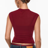 INLYRIC Cosnufy® Sheer Mesh Mock Neck Tank Top Andorra