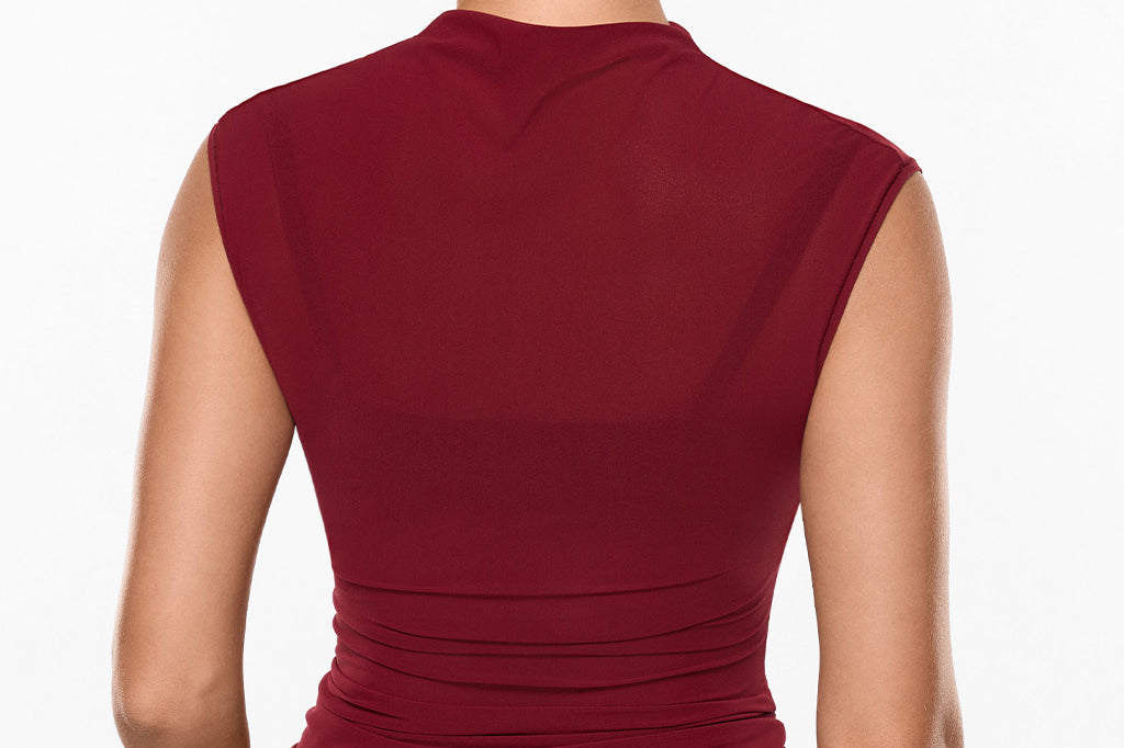 INLYRIC Cosnufy® Sheer Mesh Mock Neck Tank Top Andorra