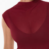 INLYRIC Cosnufy® Sheer Mesh Mock Neck Tank Top Andorra