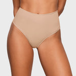 Women's Cozy High Waisted Thongs 3 Pack Wheat (3pack)