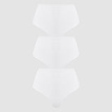 Women's Cozy High Waisted Thongs 3 Pack White (3pack)