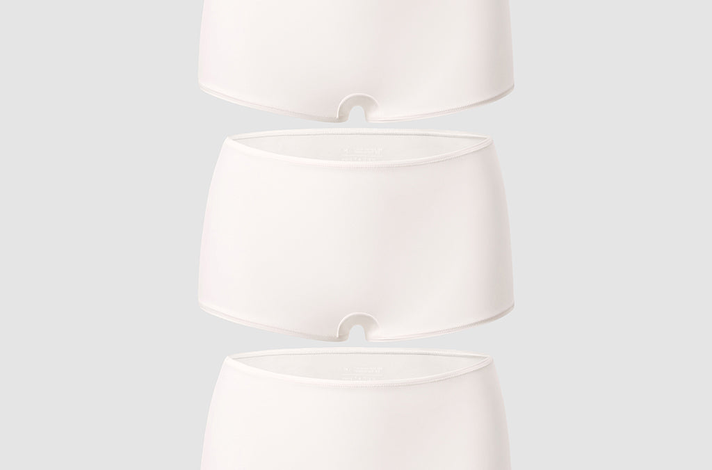Women's Soft Mid Waist Boy Shorts 3 Pack Coconut White (3pack)