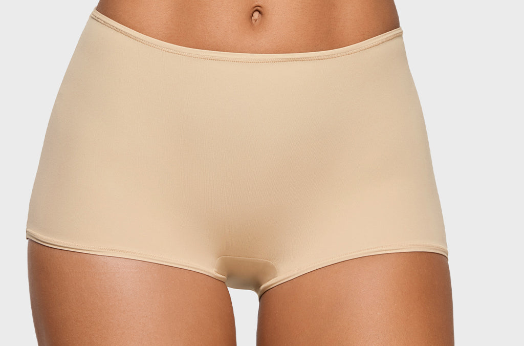 Women's Soft Mid Waist Boy Shorts 3 Pack Light Oatmeal (3pack)