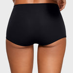 Women's Soft Mid Waist Boy Shorts 3 Pack Black 3pack