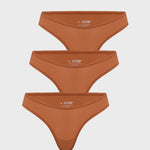 Women's V-shaped Low Rise Thongs 3 Pack Bronze (3pack)