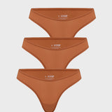 Women's V-shaped Low Rise Thongs 3 Pack Bronze (3pack)