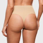 Women's Seamless High Rise Thongs 3 Pack Light Oatmeal (3pack)