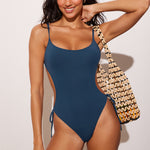 Women's One Piece Strappy Backless Swimsuit Insignia Blue