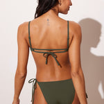 Women's One Piece Strappy Backless Swimsuit Dark Olive