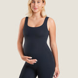 Women's Natrelax® Square Neck Maternity Romper Black