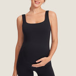 Women's Natrelax® Square Neck Maternity Romper Brown Purple