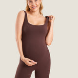 Women's Natrelax® Square Neck Maternity Romper Taupe