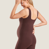 Women's Natrelax® Square Neck Maternity Romper Taupe