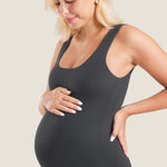 Women's Natrelax® Square Neck Maternity Romper Mojave Tan