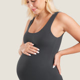 Women's Natrelax® Square Neck Maternity Romper Mojave Tan