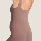 Women's Natrelax® Square Neck Maternity Romper Brown Purple