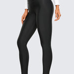 CRZ YOGA Women's Fleece Lined Leggings 25" Olive Green