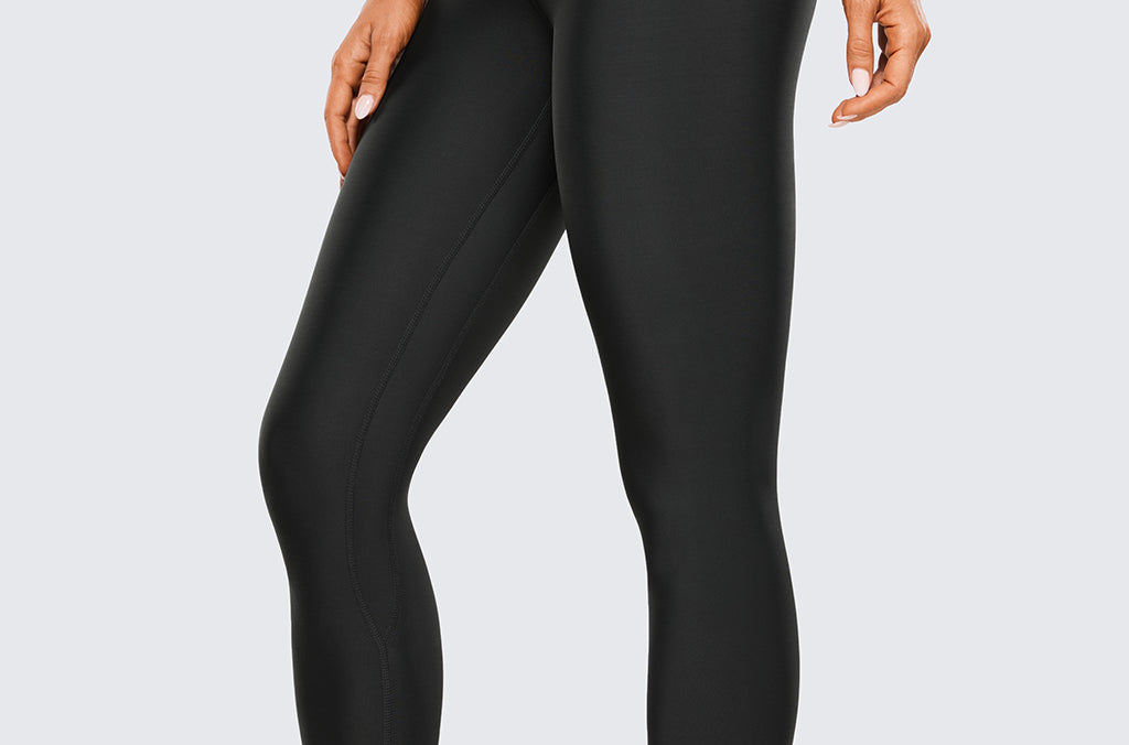 CRZ YOGA Women's Fleece Lined Leggings 25" Olive Green