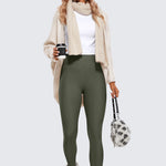 CRZ YOGA Women's Fleece Lined Leggings 25" Olive Green