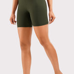 Women's Sleek Biker Shorts 6" Black Tie Dye Flowers