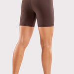 Women's Sleek Biker Shorts 6" Black Tie Dye Flowers