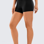 CRZ YOGA Women's Yoga Train High Rise Biker Shorts Nakedfeel Short 3'' Waves Blue