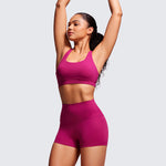 CRZ YOGA Women's Yoga High Rise Booty Butterluxe Biker Shorts 2.5'' Magenta Purple