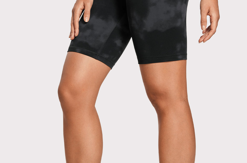 CRZ YOGA Women's Yoga High Rise Butterluxe Long Biker Shorts 8'' Black