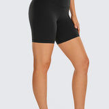 CRZ YOGA Women's Yoga Super High Waist Butterluxe Shorts 6'' Sparkle Blue