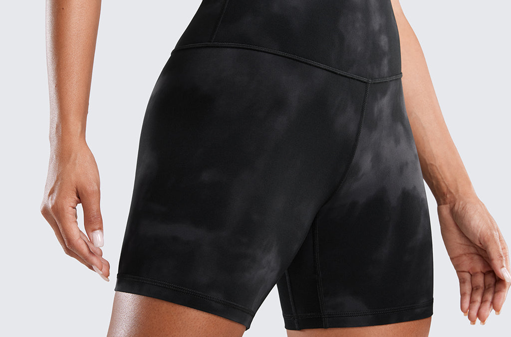 CRZ YOGA Women's Yoga Super High Waist Butterluxe Shorts 6'' Black
