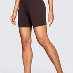 CRZ YOGA Women's Yoga Super High Waist Butterluxe Shorts 6'' Black Tie Dye Flowers
