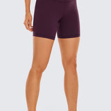 CRZ YOGA Women's Yoga Super High Waist Butterluxe Shorts 6'' Black