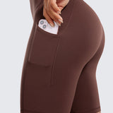 CRZ YOGA Women's Stretchy Pockets Shorts 8" Taupe