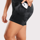 CRZ YOGA Women's Yoga High Rise Biker Butterluxe Pockets Shorts 5'' Black