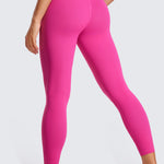 CRZ YOGA Women's High Rise Butterluxe Yoga Leggings 25'' V Cross Waist Hibiscus Purple
