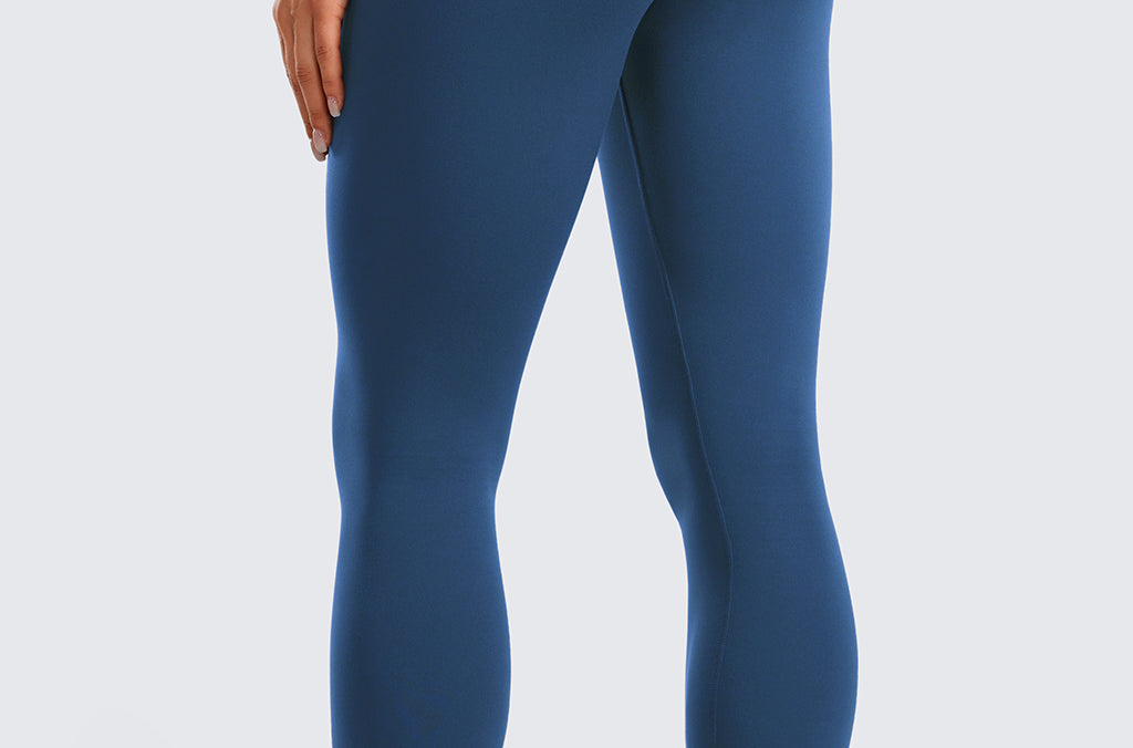 CRZ YOGA Women's High Rise Butterluxe Yoga Leggings 25'' V Cross Waist Black