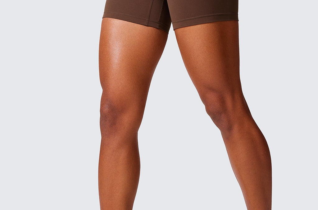 CRZ YOGA Women's Scrunch Butt Shorts 4" - No Front Seam Stelindigo