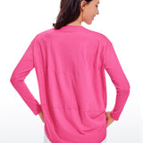 Women's Pima Cotton Boat Neck Long Sleeve Shirts White Opal