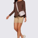 Women's Pima Cotton Boat Neck Long Sleeve Shirts Coffee Brown